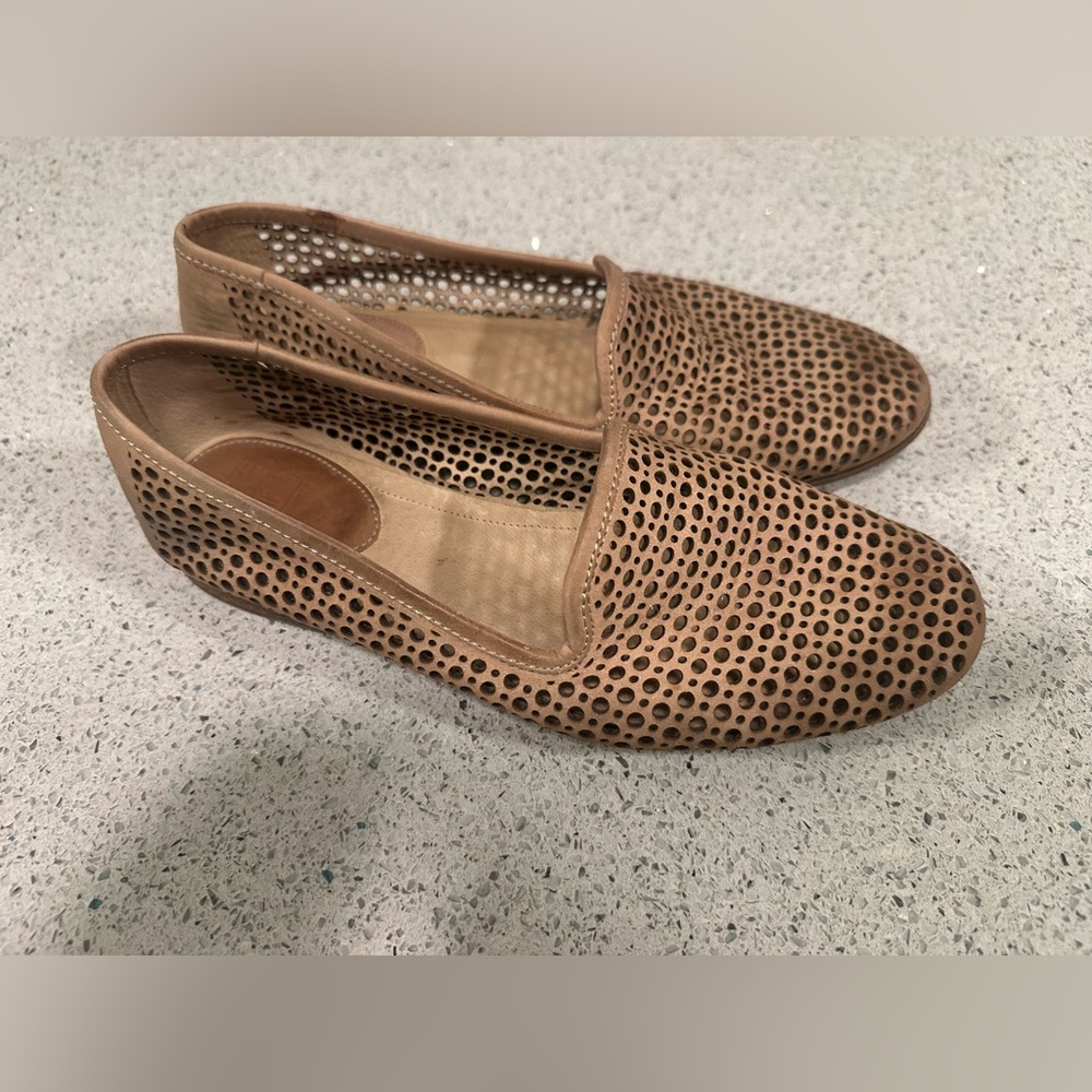 Frye Jillian Perforated Tan Loafers for Women 8